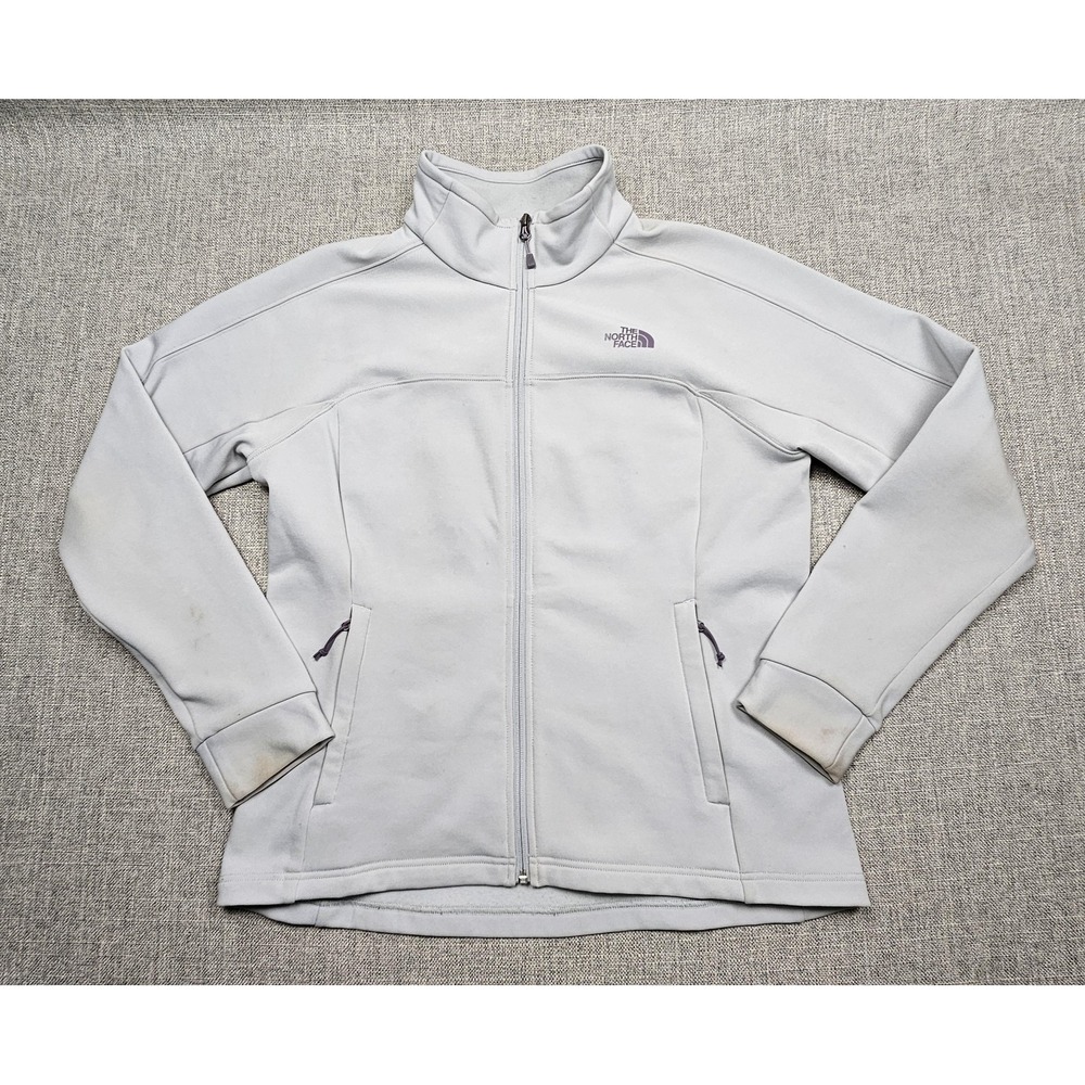 The North Face Jacket Womens Large Gray Full Zip Fleece Lined Outdoor Polyester